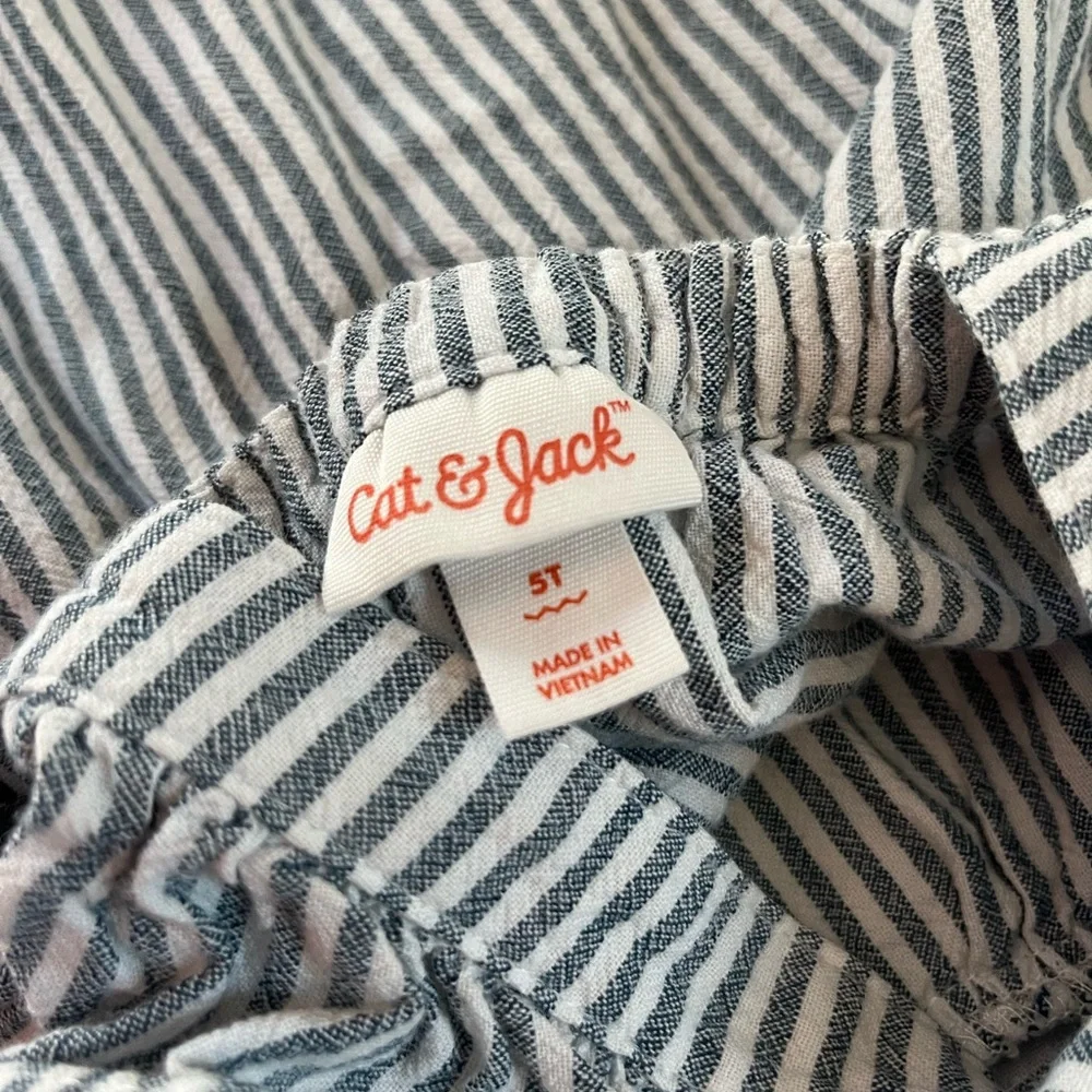 Cat & Jack girls dress striped blue and white size  5 - Picture 3 of 4